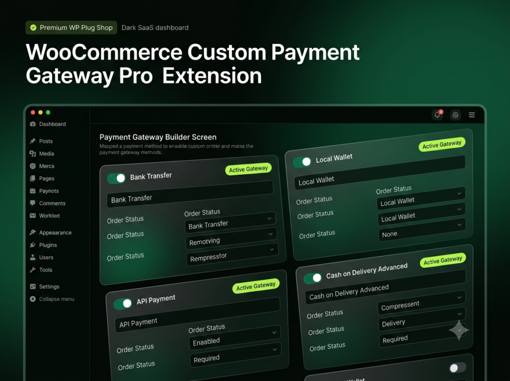 WooCommerce Custom Payment Gateway Pro Plugin – Build Unlimited Payment Methods Without Coding
