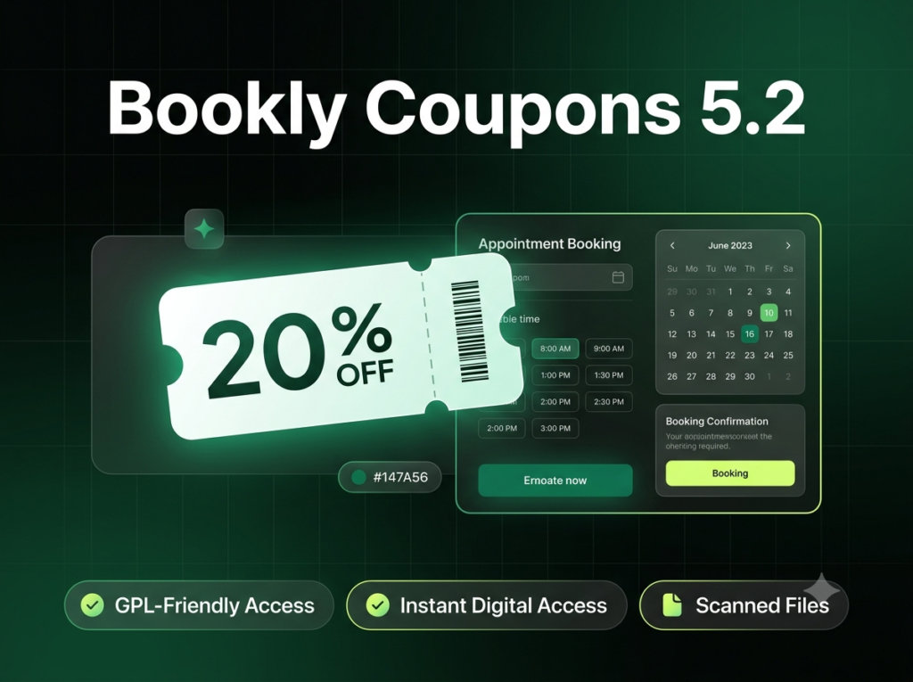 Bookly Coupons (Add-on) 5.2 – Coupon Codes & Discounts for Bookly PRO