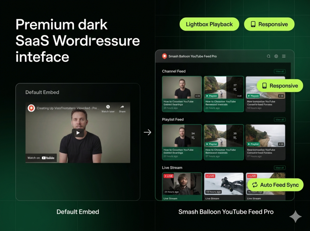 Smash Balloon YouTube Feed Pro – WordPress YouTube Video Gallery & Channel Feed Plugin