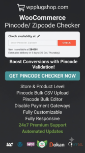 WooCommerce Pincode Zipcode Checker – Delivery Availability Plugin