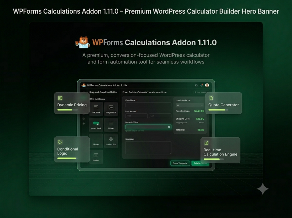 WPForms Calculations Addon 1.11.0 – Dynamic Pricing, Quote & Calculator Builder for WordPress