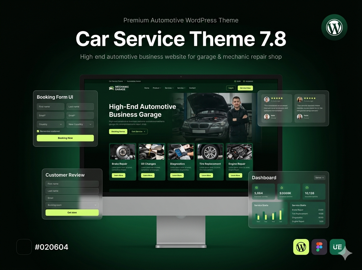 Car Service Theme 7.8 – Auto Mechanic & Car Repair WordPress Theme for Automotive Businesses