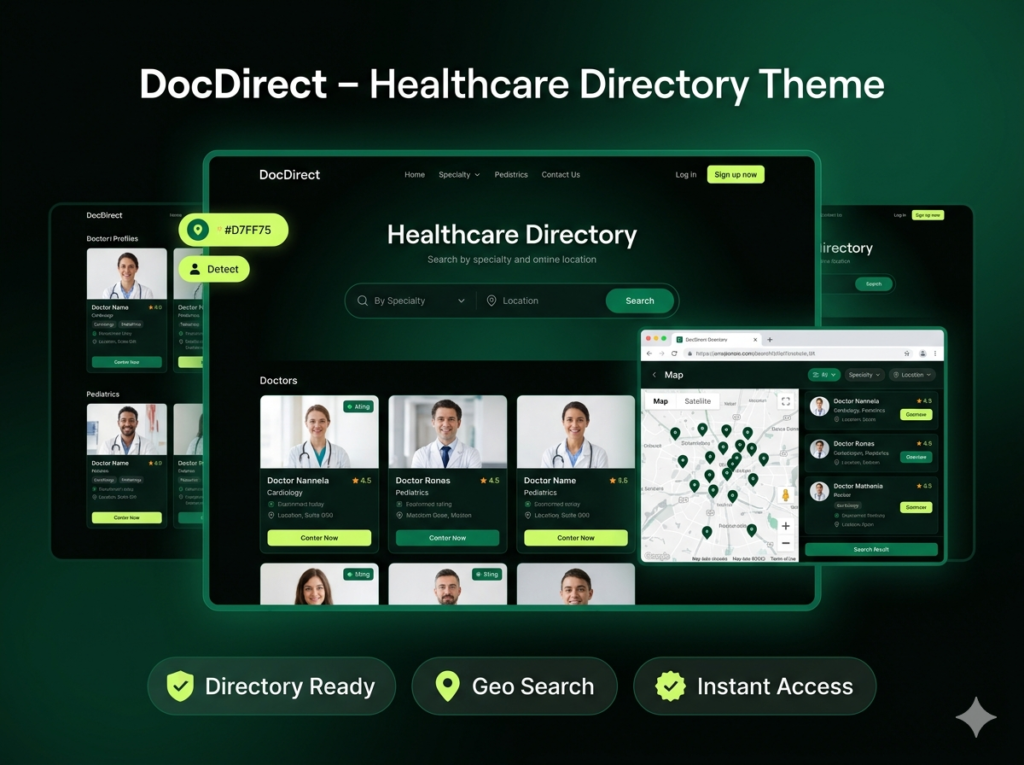 DocDirect – Doctor & Healthcare Directory WordPress Theme
