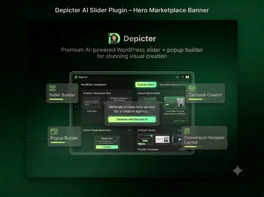 Depicter WordPress Slider Plugin 4.7.1 – AI-Powered Slider, Popup & Conversion Builder