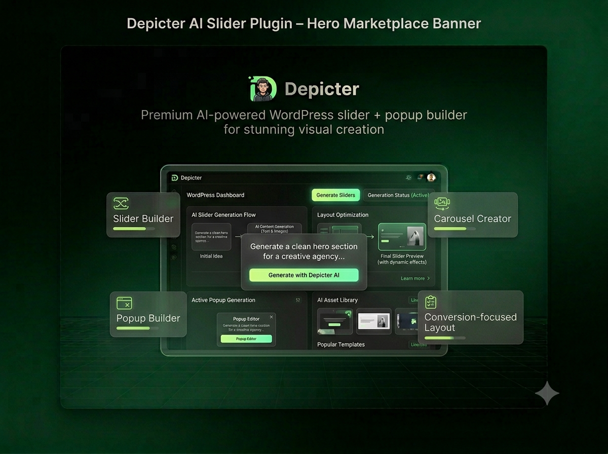 Depicter WordPress Slider Plugin 4.7.1 – AI-Powered Slider, Popup & Conversion Builder
