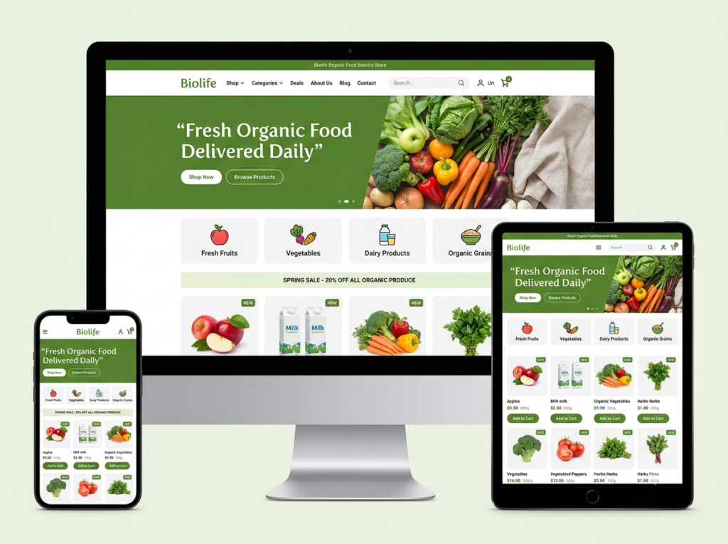 ⭐ Biolife – Organic Food WooCommerce WordPress Theme with RTL Support for Grocery Stores