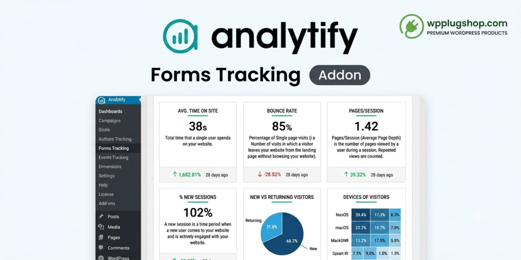 Analytify Forms Tracking Addon 5.5.0 – WordPress Form Analytics Plugin