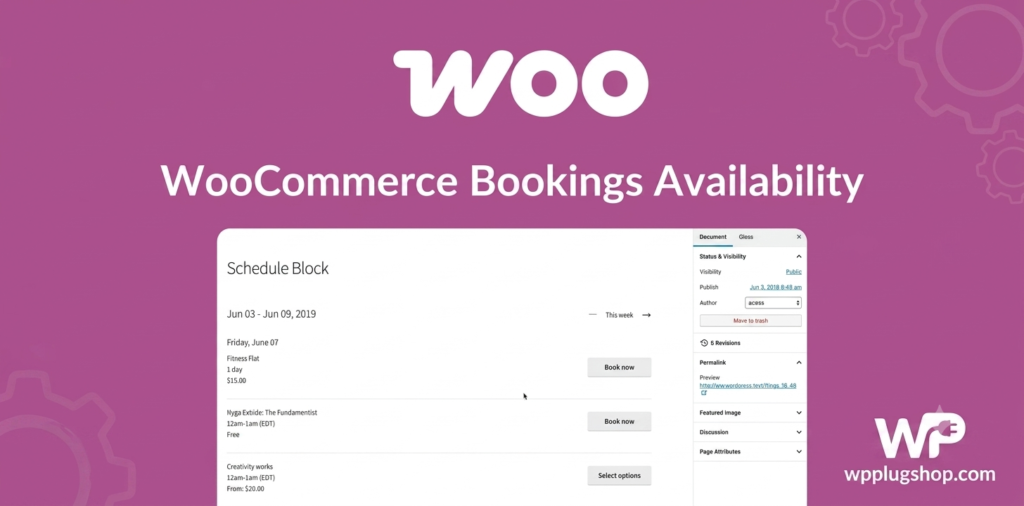 WooCommerce Bookings Availability Extension – Calendar & Schedule Plugin