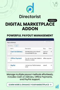 Directorist Digital Marketplace Addon 2.1.1 – WooCommerce Marketplace Extension