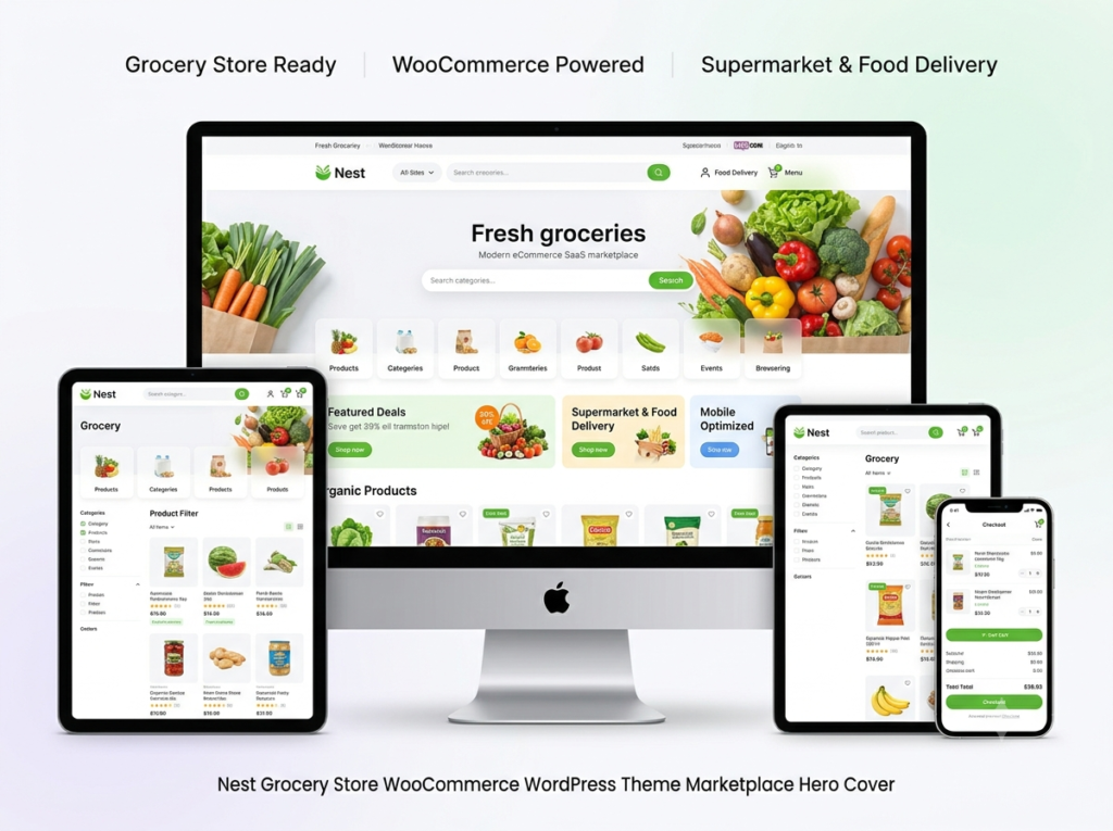 ⭐ Nest – Grocery Store WooCommerce WordPress Theme for Online Supermarkets & Food Delivery