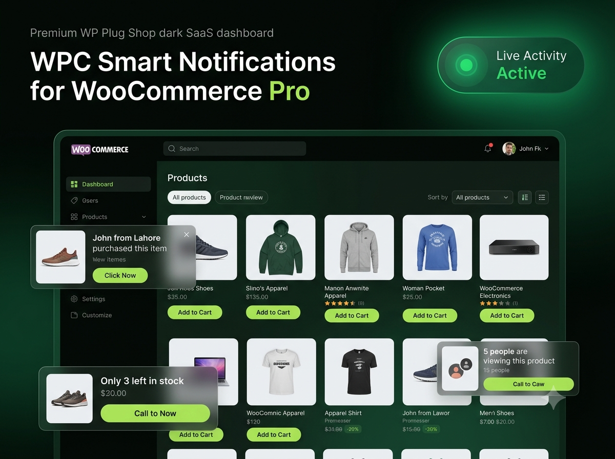 WPC Smart Notifications for WooCommerce Pro – Real-Time Sales Popups & Social Proof Plugin