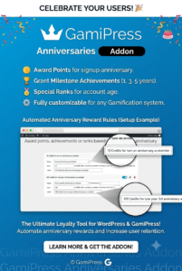GamiPress Anniversaries Plugin – WordPress User Milestone & Loyalty Reward System