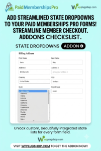 Paid Memberships Pro State Dropdowns Addon 0.5.2 – State & Province Selector