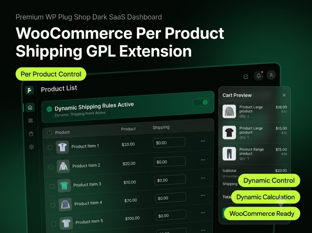 WooCommerce Per Product Shipping GPL Extension – Advanced Shipping Rules & Custom Cost Plugin
