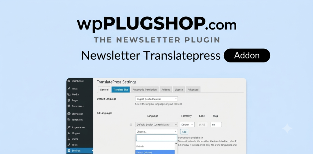 Newsletter TranslatePress Addon – Multilingual Email Marketing Integration for WordPress