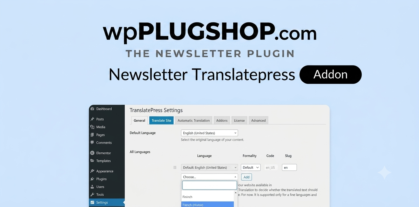 Newsletter TranslatePress Addon – Multilingual Email Marketing Integration for WordPress