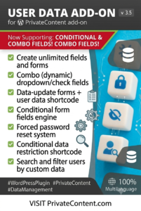 PrivateContent User Data Add-on – Custom User Fields & Profile Management for WordPress