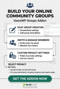 UsersWP Groups Addon – Facebook Style WordPress Community Groups Plugin