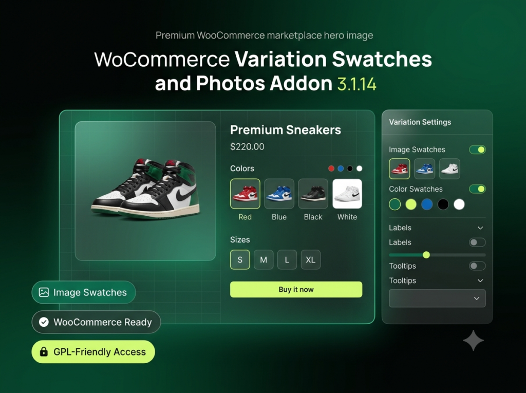 WooCommerce Variation Swatches and Photos Addon 3.1.14 – Color & Image Swatches Plugin