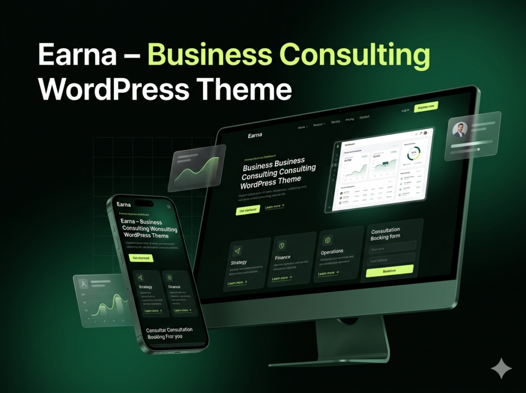 Earna – Premium Business Consulting WordPress Theme for Corporate Agencies & Lead Generation Websites
