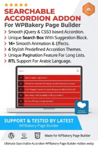 Ultimate Searchable Accordion WPBakery Addon – FAQ & Content Search Plugin