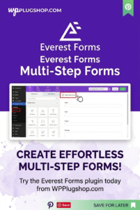 Everest Forms Multi Step Forms Addon – Advanced Multi Page Forms for WordPress