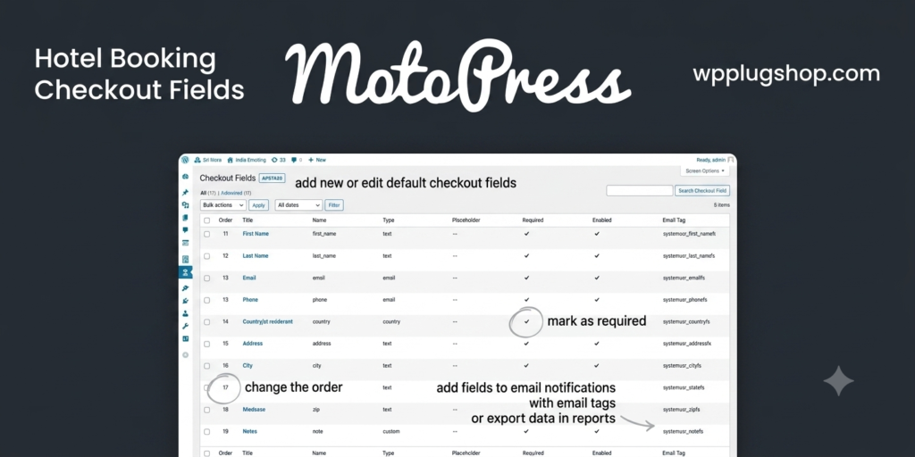 MotoPress Hotel Booking Checkout Fields – Custom Guest Information Extension
