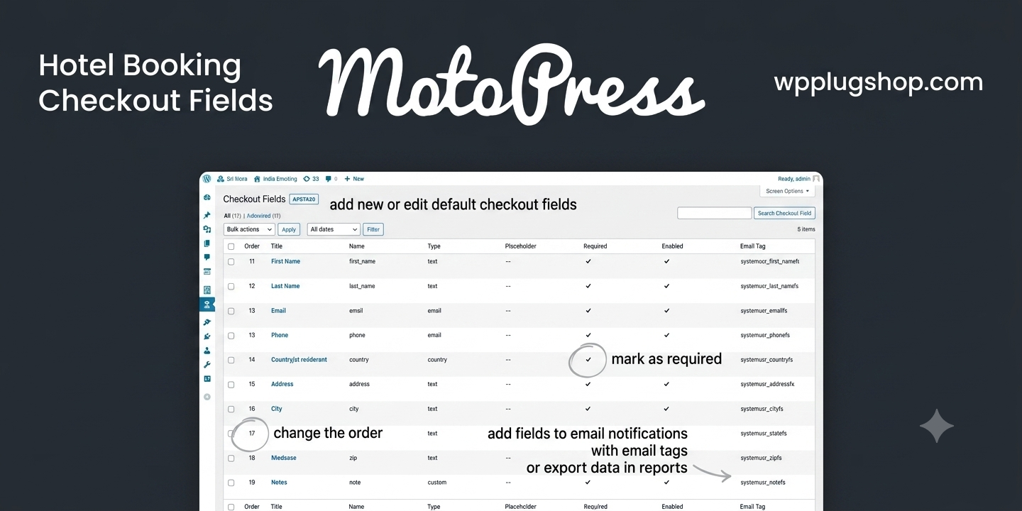 MotoPress Hotel Booking Checkout Fields – Custom Guest Information Extension