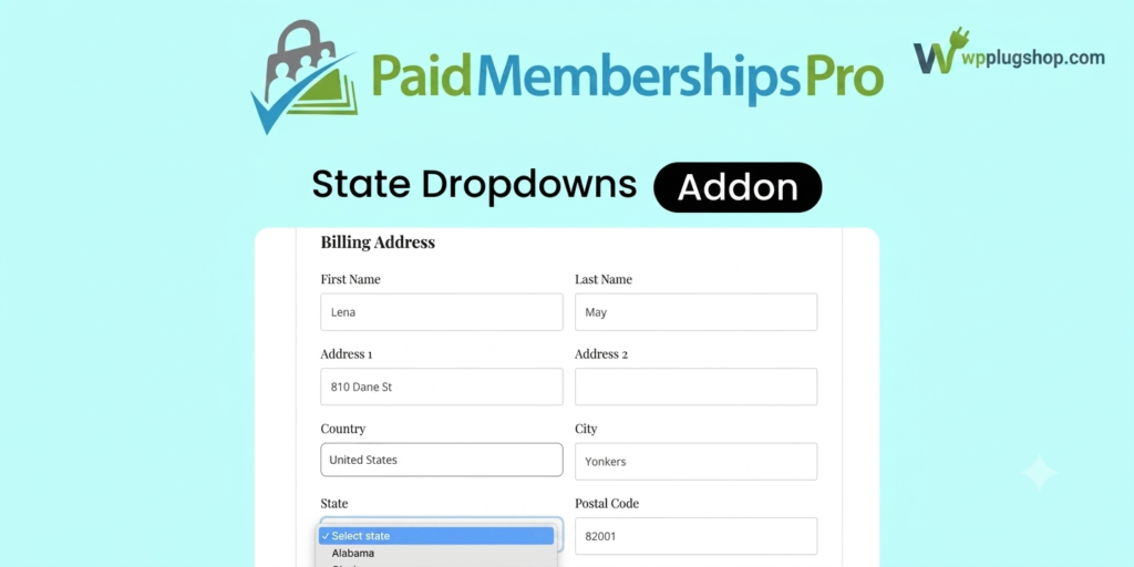 Paid Memberships Pro State Dropdowns Addon 0.5.2 – State & Province Selector