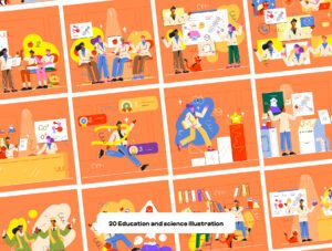 Genius Atom! Education and Science illustration