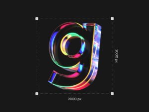 Glass Letters 3D Icon Pack