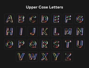 Glass Letters 3D Icon Pack