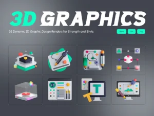 Graphic Design 3d Render