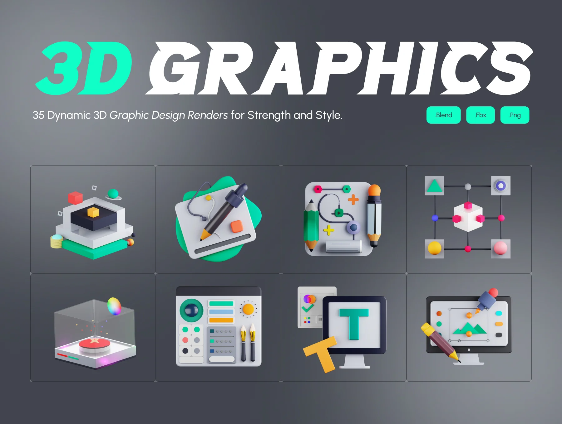Graphic Design 3d Render