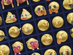 HUUUGE Gradient And Gold Emoji 3D Pack