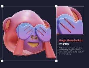 HUUUGE Gradient And Gold Emoji 3D Pack