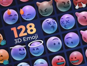 HUUUGE Gradient And Gold Emoji 3D Pack