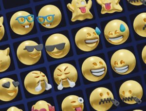 HUUUGE Gradient And Gold Emoji 3D Pack