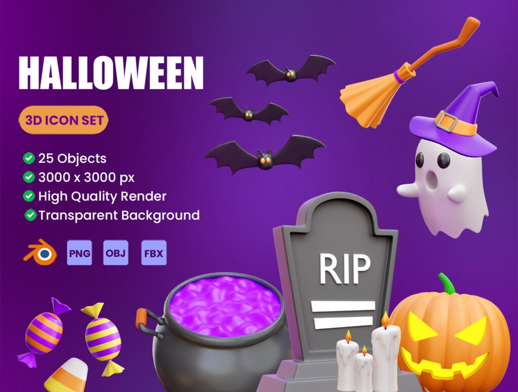 Halloween 3D Icon Illustrations