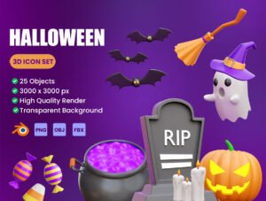 Halloween 3D Icon Illustrations