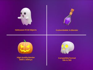 Halloween 3D Icon Illustrations