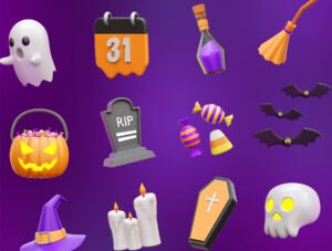 Halloween 3D Icon Illustrations
