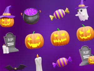 Halloween 3D Icon Illustrations