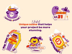 Halloween Sticker Illustration