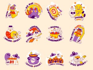Halloween Sticker Illustration