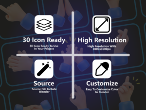 Hand Gesture 3D Icon Pack