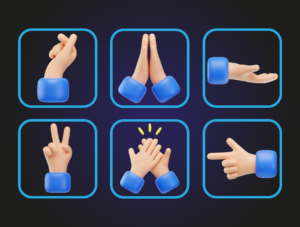 Hand Gesture 3D Icon Pack