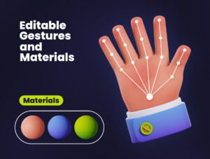 Hand Gestures 3D Illustration