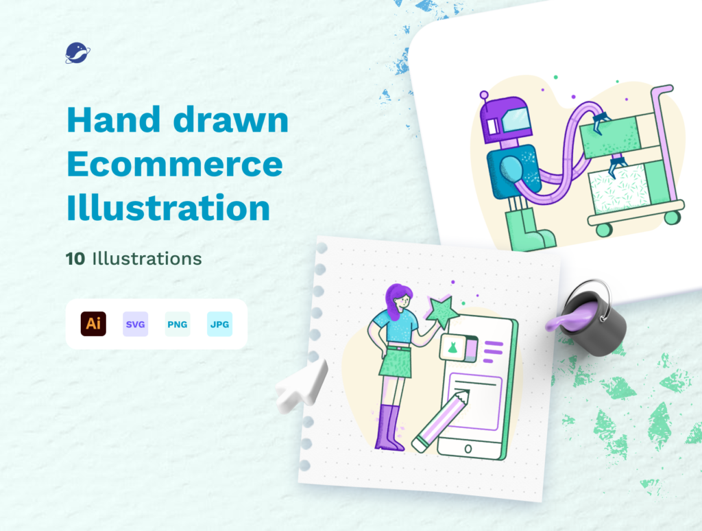 Hand-drawn Ecommerce Illustration Pack
