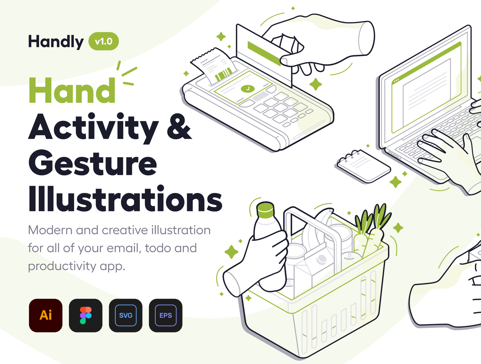 Handly - Hand Activity & Gesture Illustration
